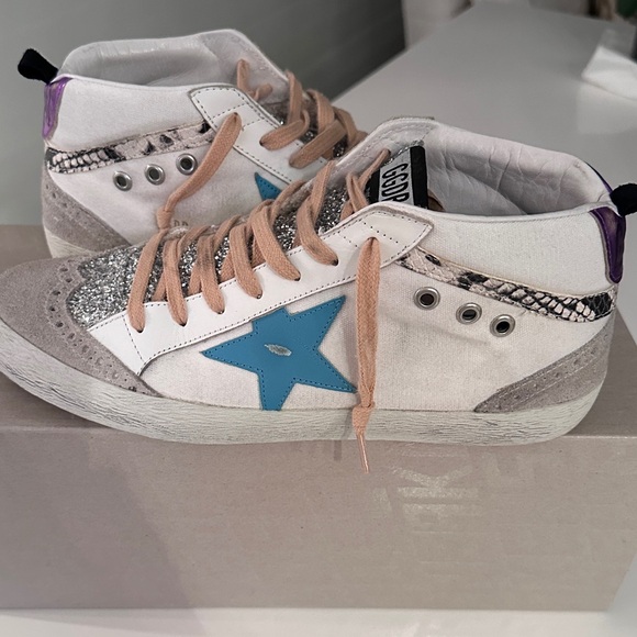 Golden Goose Glitter, Canvas, Suede, Python Mid Star Size 9 - Picture 4 of 12